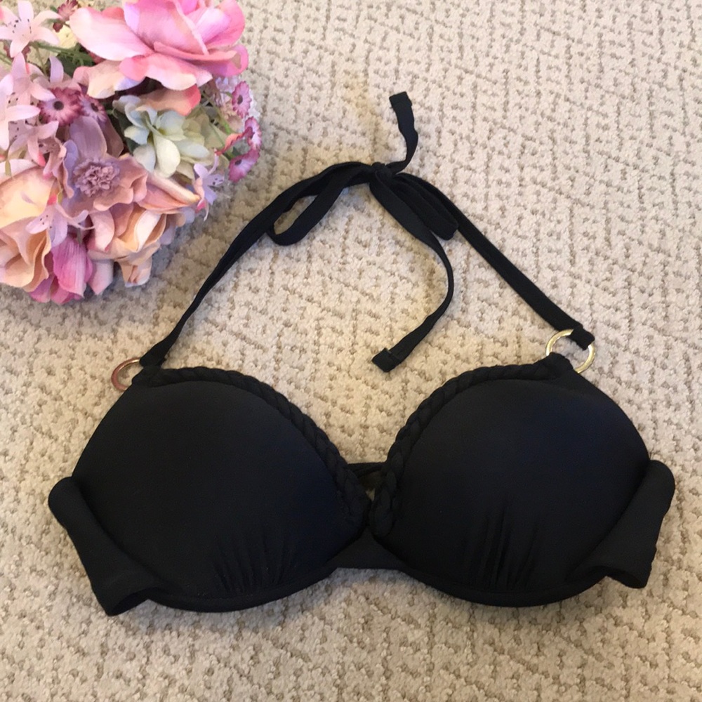 Xhilaration Black Bikini Top with Braids
